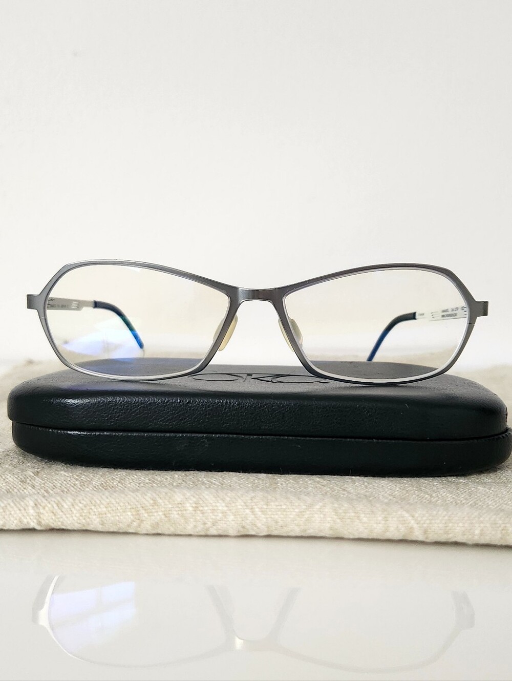 Orgreen Silver Titanium Frames 52-13 w/ OKO Polarized Clip, Japan